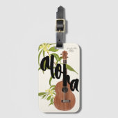 Koa Ukulele Aloha-tag Bagagelabel (Voorkant (verticaal))