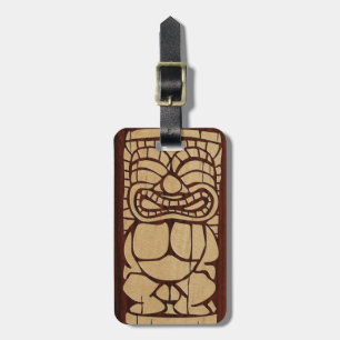 Koa Wood Tiki Ailani Hawaiian Bagagelabels