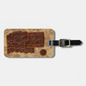 Koa Wood Tiki Sun Hawaiian Faux Wood Bagagelabel (Voorkant horizontaal)