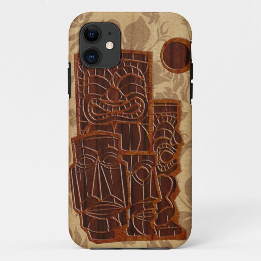 Koa Wood Tiki Sun Surfboard iPhone 5 Hoesjes (Achterkant)