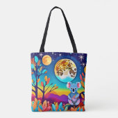 Koaala's Maanverlichte Nacht Tote Bag (Achterkant)