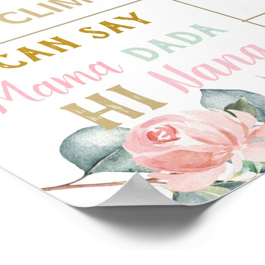 Koala 1st Birthday Milestone Birth Stats Floral Poster (Hoek)