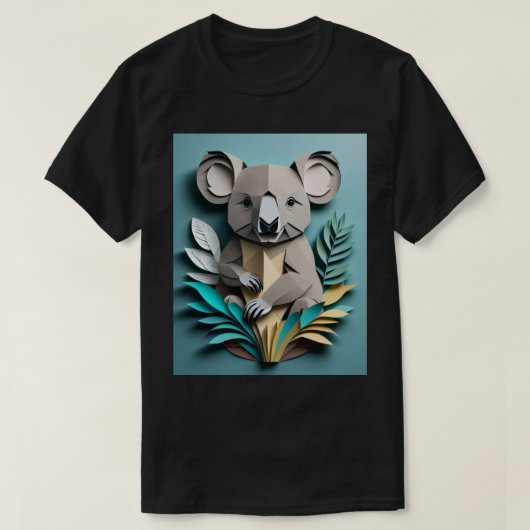 Koala 3D Paper Art Design T-shirt (Design voorkant)