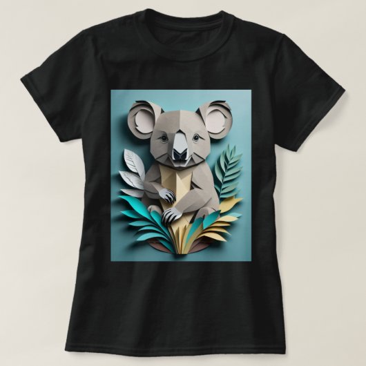 Koala 3D Paper Art Design T-shirt (Design voorkant)