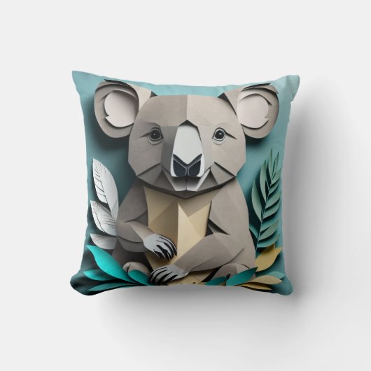 Koala 3D Paper Art Design T-shirt Kussen (Voorkant)
