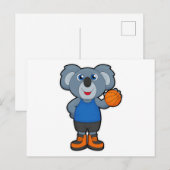 Koala als basketballer met basketbal briefkaart (Voorkant / Achterkant)