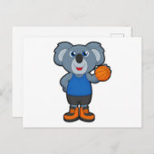 Koala als basketballspeler met basketbal briefkaart (Voorkant / Achterkant)
