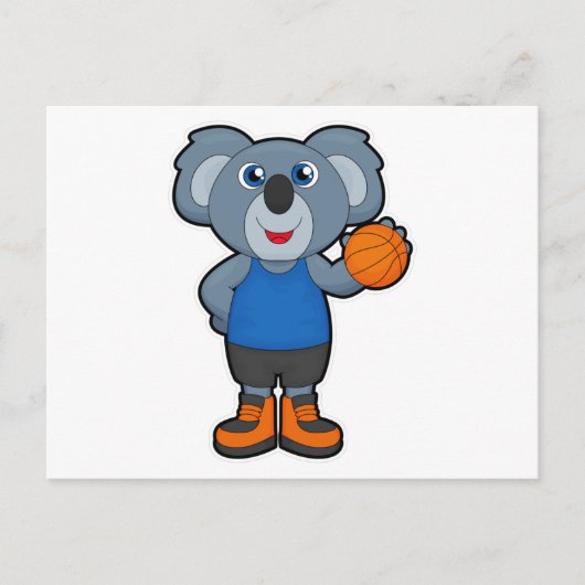 Koala als basketballspeler met basketbal briefkaart (Voorkant)