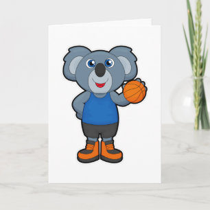 Koala als Basketballspeler met Basketball Kaart