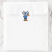 Koala als Basketballspeler met Basketball Ronde Sticker (Tas)