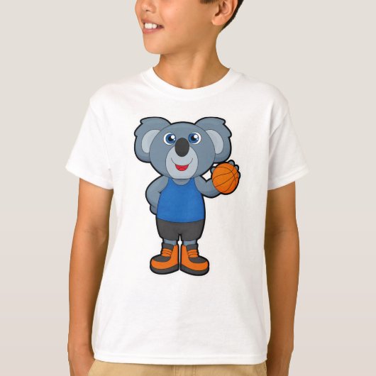 Koala als Basketballspeler met Basketball T-shirt (Voorkant)