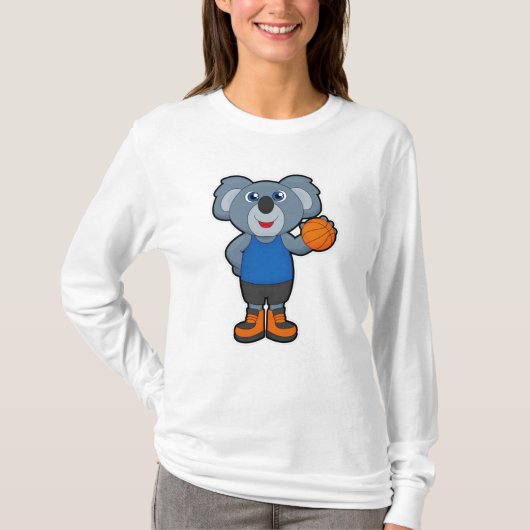 Koala als Basketballspeler met Basketball T-shirt (Voorkant)