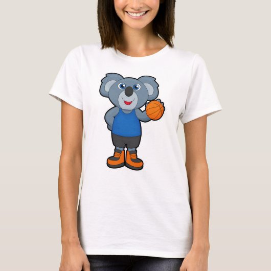 Koala als Basketballspeler met Basketball T-shirt (Voorkant)