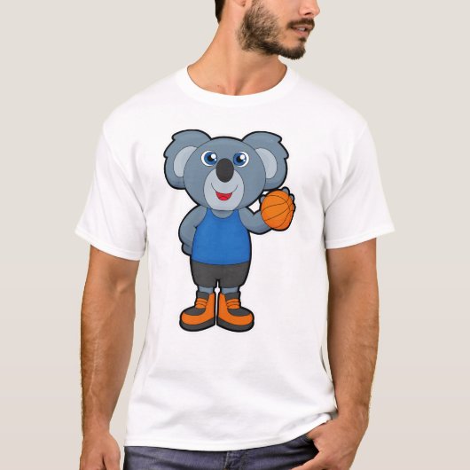 Koala als Basketballspeler met Basketball T-shirt (Voorkant)