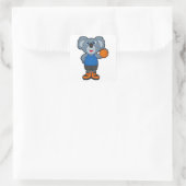 Koala als Basketballspeler met Basketball Vierkante Sticker (Tas)