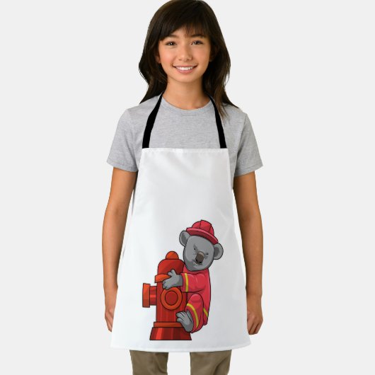 Koala als brandweerman met brandkraan schort (Insitu)