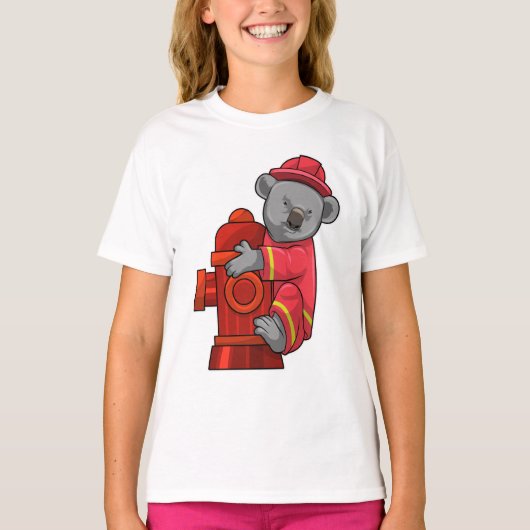 Koala als brandweerman met brandkraan t-shirt (Voorkant)