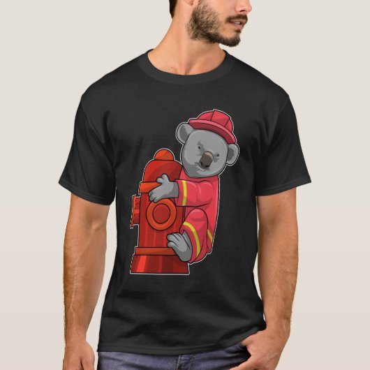 Koala als brandweerman met brandkraan t-shirt (Voorkant)