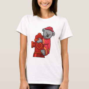 Koala als brandweerman met brandkraan t-shirt