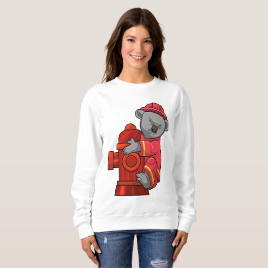 Koala als brandweerman met brandkraan trui (Voorkant volledig)