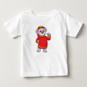Koala als brandweerman met Helmet