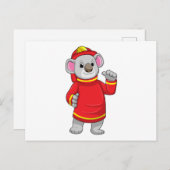 Koala als brandweerman met Helmet Briefkaart (Voorkant / Achterkant)