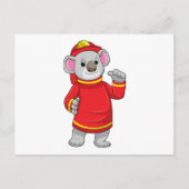 Koala als brandweerman met Helmet Briefkaart (Voorkant)