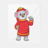 Koala als brandweerman met Helmet Fleece Deken (Voorkant)