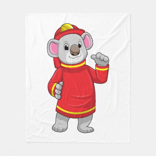 Koala als brandweerman met Helmet Fleece Deken (Voorkant)