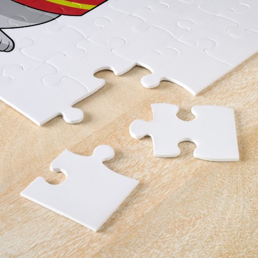 Koala als brandweerman met Helmet Legpuzzel (Zijkant)