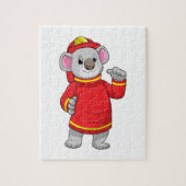 Koala als brandweerman met Helmet Legpuzzel (Verticaal)