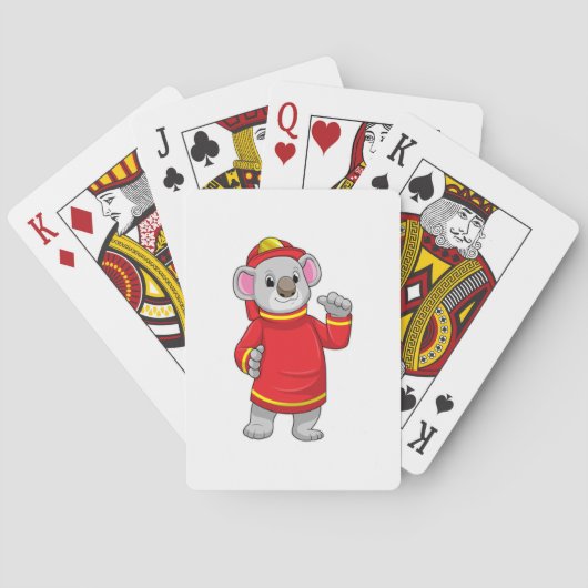 Koala als brandweerman met Helmet Pokerkaarten (Achterkant)