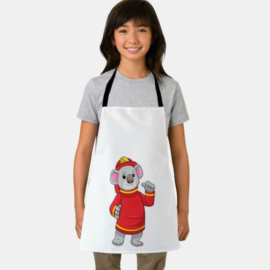 Koala als brandweerman met Helmet Schort (Insitu)