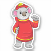 Koala als brandweerman met Helmet Sticker (Voorkant)