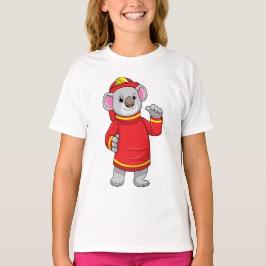 Koala als brandweerman met Helmet T-shirt (Voorkant)