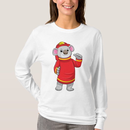 Koala als brandweerman met Helmet T-shirt (Voorkant)