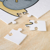 Koala als Fisher met Geviste staaf en vis Legpuzzel (Zijkant)