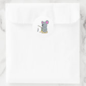Koala als Fisher met Geviste staaf en vis Ronde Sticker (Tas)