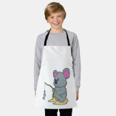 Koala als Fisher met Geviste staaf en vis Schort (Gedragen)
