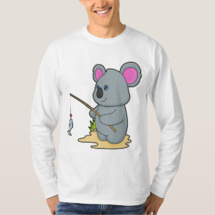 Koala als Fisher met Geviste staaf en vis T-shirt