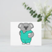 Koala als verpleegster met Notitieblok Briefkaart (Staand voorkant)