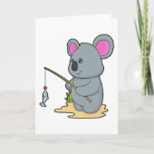 Koala als visser met hengel en vis kaart (Voorkant)
