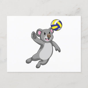 Koala als volleybalspeler met volleybal briefkaart
