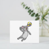 Koala als volleybalspeler met volleybal briefkaart (Staand voorkant)