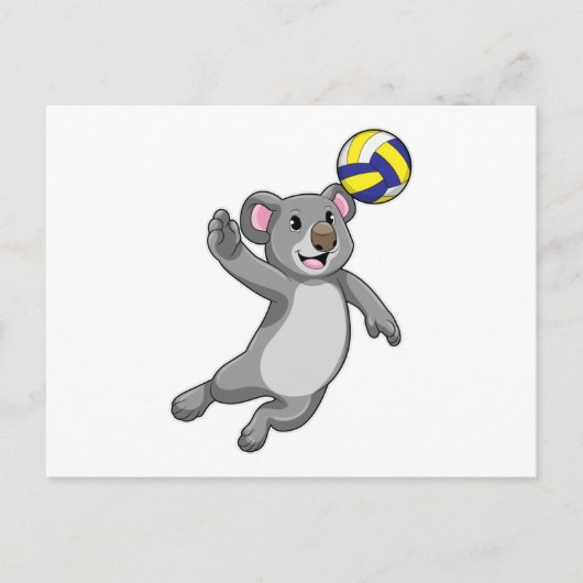 Koala als volleybalspeler met volleybal briefkaart (Voorkant)