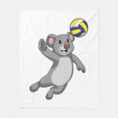 Koala als volleybalspeler met volleybal fleece deken (Voorkant)