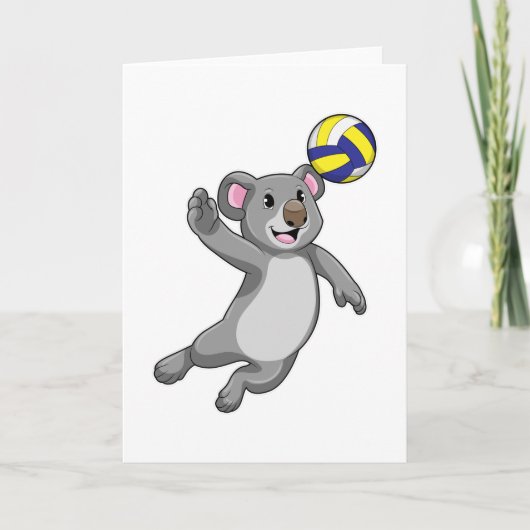Koala als volleybalspeler met volleybal kaart (Voorkant)