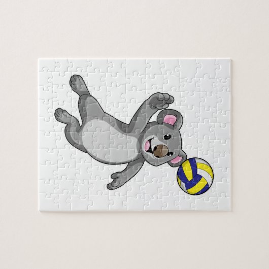 Koala als volleybalspeler met volleybal legpuzzel (Horizontaal)