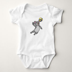 Koala als volleybalspeler met volleybal romper
