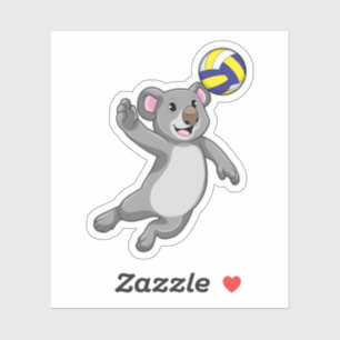 Koala als volleybalspeler met volleybal sticker